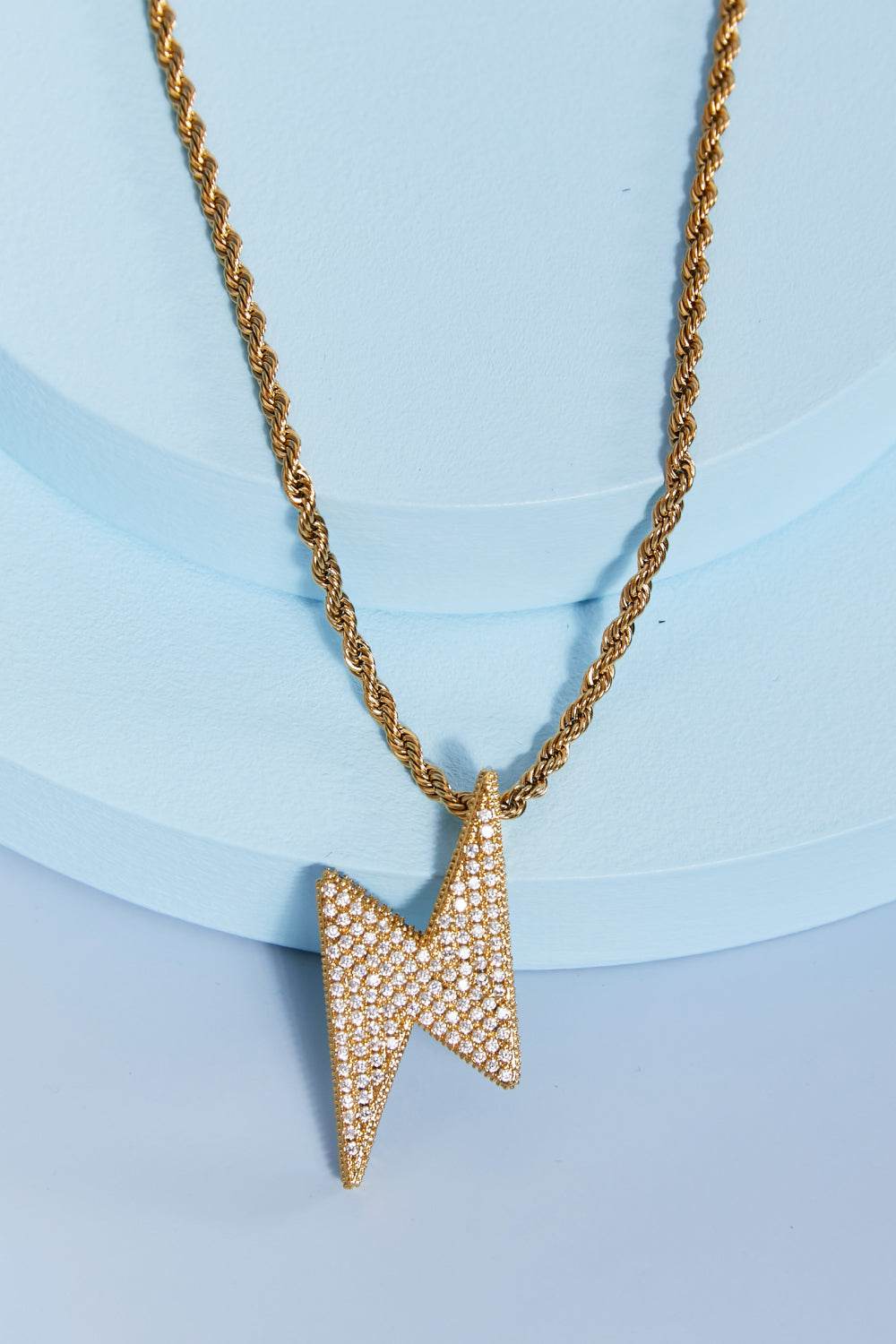 Brass Lightning Pendant Necklace - DaTrendStore.Com