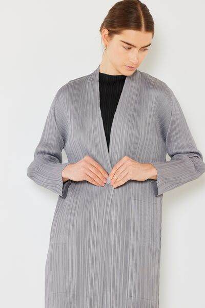 Marina West Swim Pleated Long Sleeve Cardigan - DaTrendStore.Com