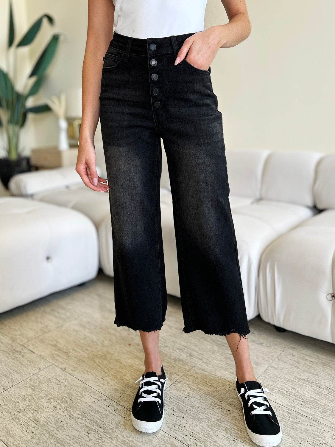 Judy Blue Full Size High Waist Button Fly Jeans - DaTrendStore.Com