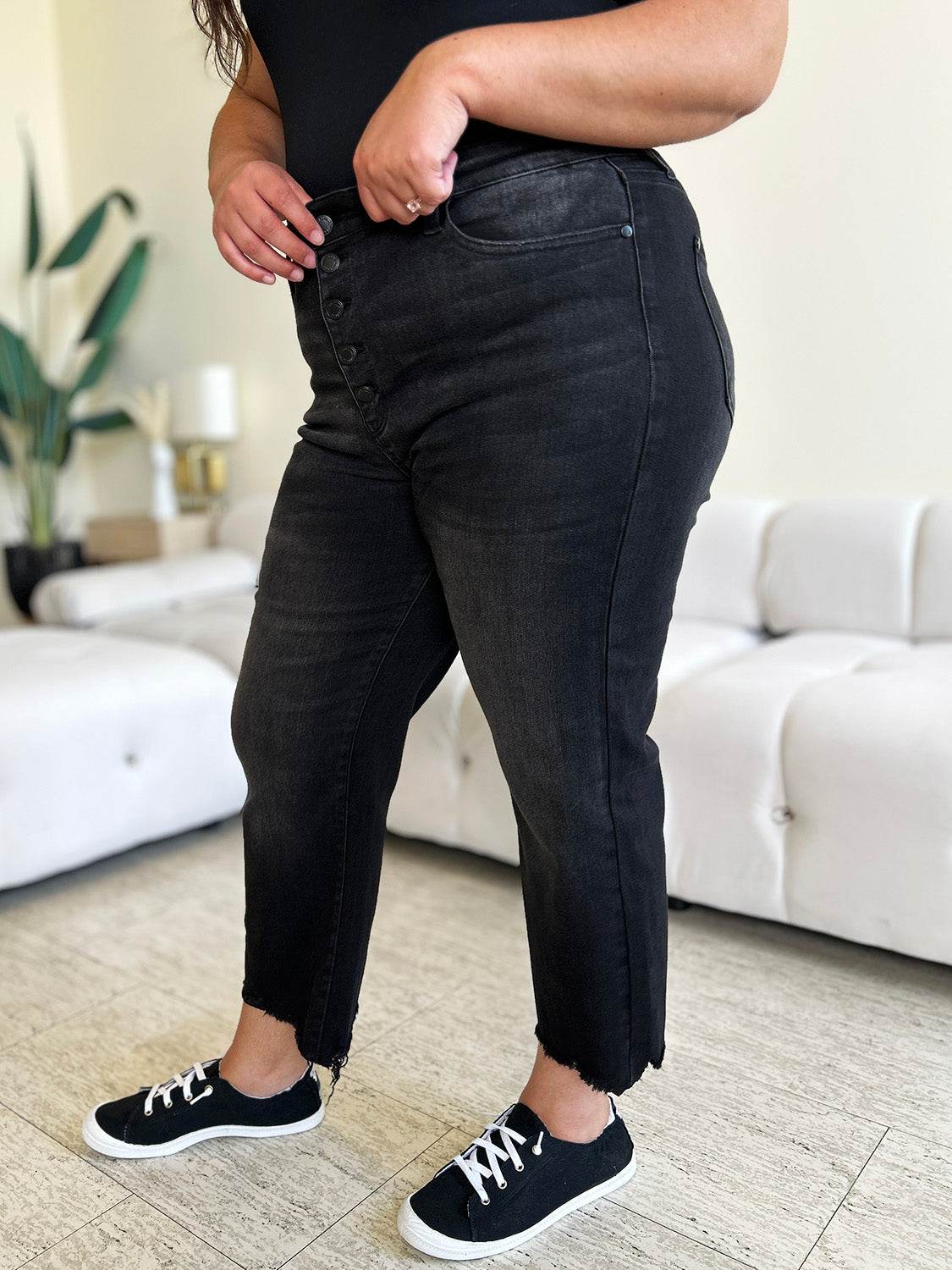 Judy Blue Full Size High Waist Button Fly Jeans - DaTrendStore.Com