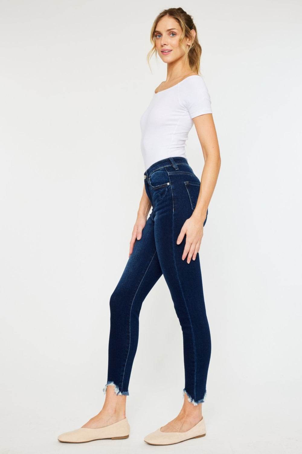 Kancan Full Size High Rise Frayed Ankle Skinny Jeans - DaTrendStore.Com