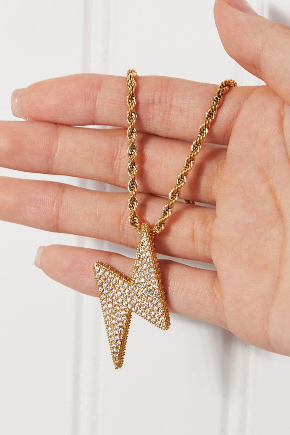 Brass Lightning Pendant Necklace - DaTrendStore.Com