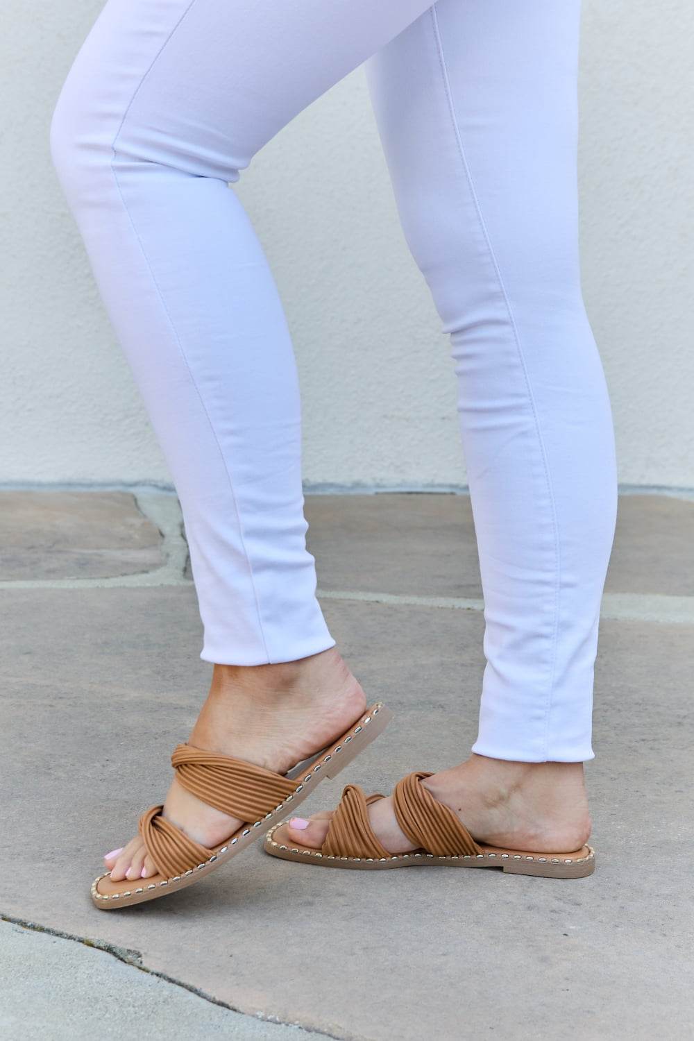Qupid Summertime Fine Double Strap Twist Sandals - DaTrendStore.Com