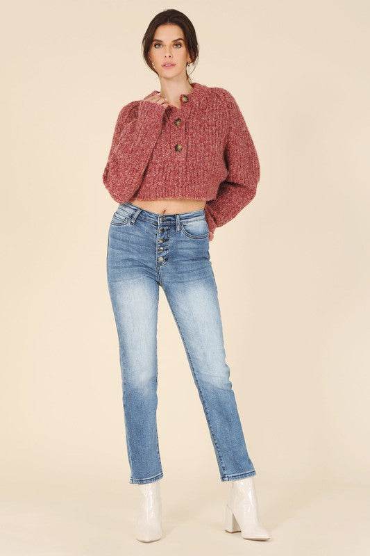 Melange multicolor sweater top - DaTrendStore.Com