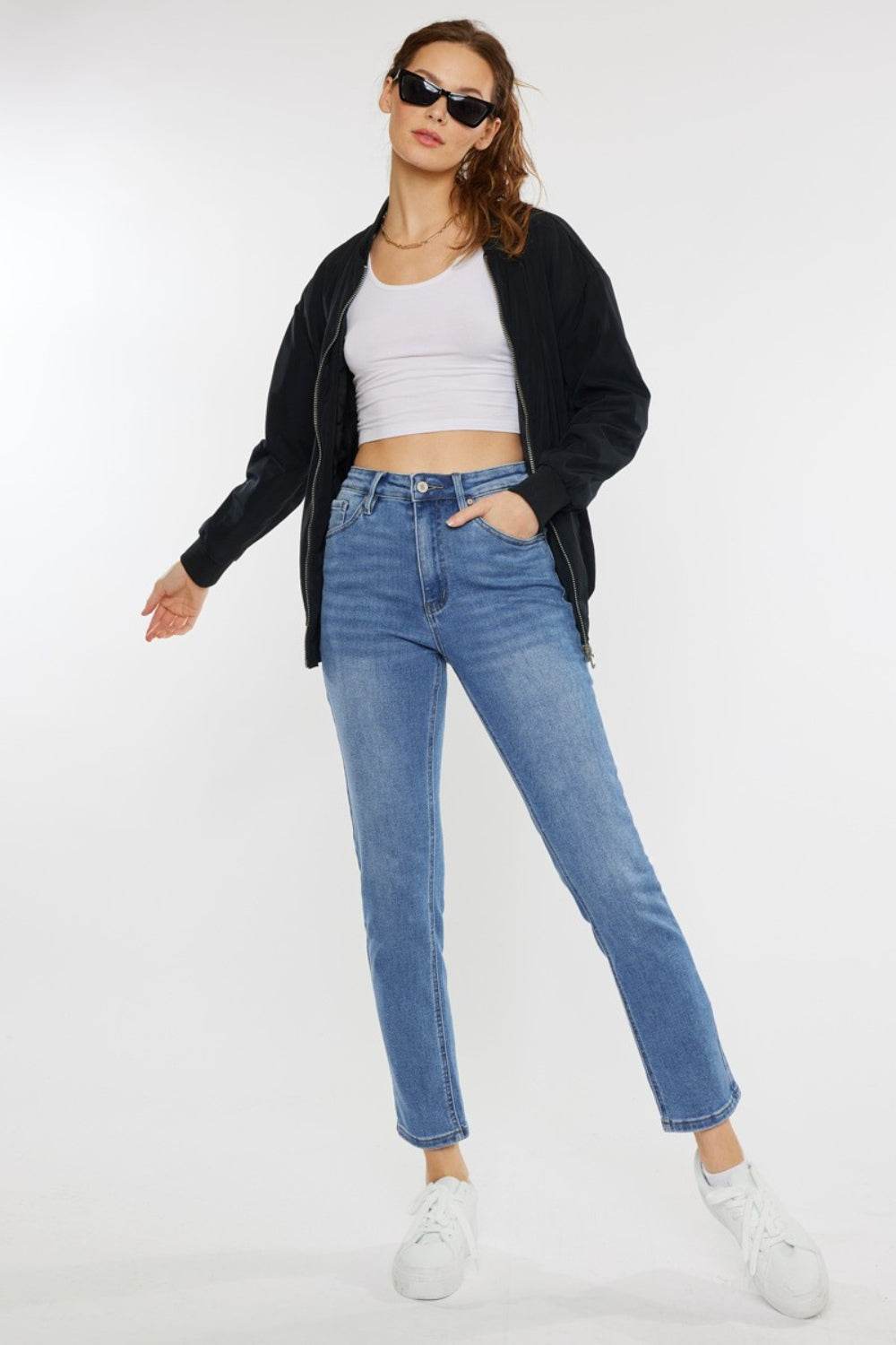 Kancan Full Size Cat's Whiskers High Waist Jeans - DaTrendStore.Com