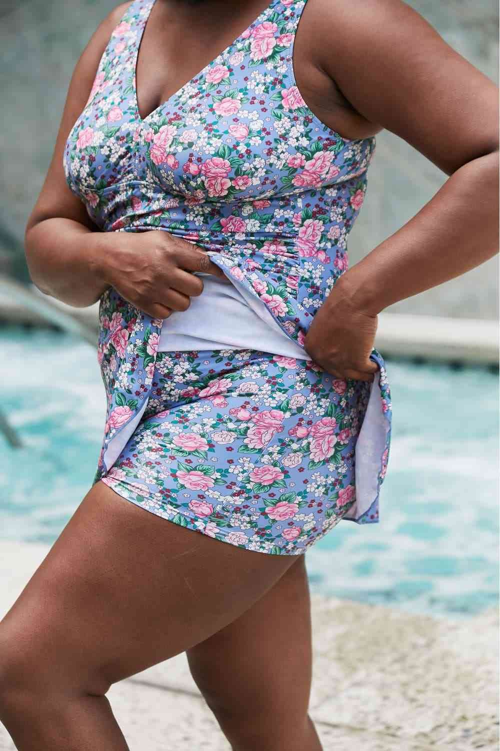 Marina West Swim Full Size Clear Waters Swim Dress in Rose Sky - DaTrendStore.Com