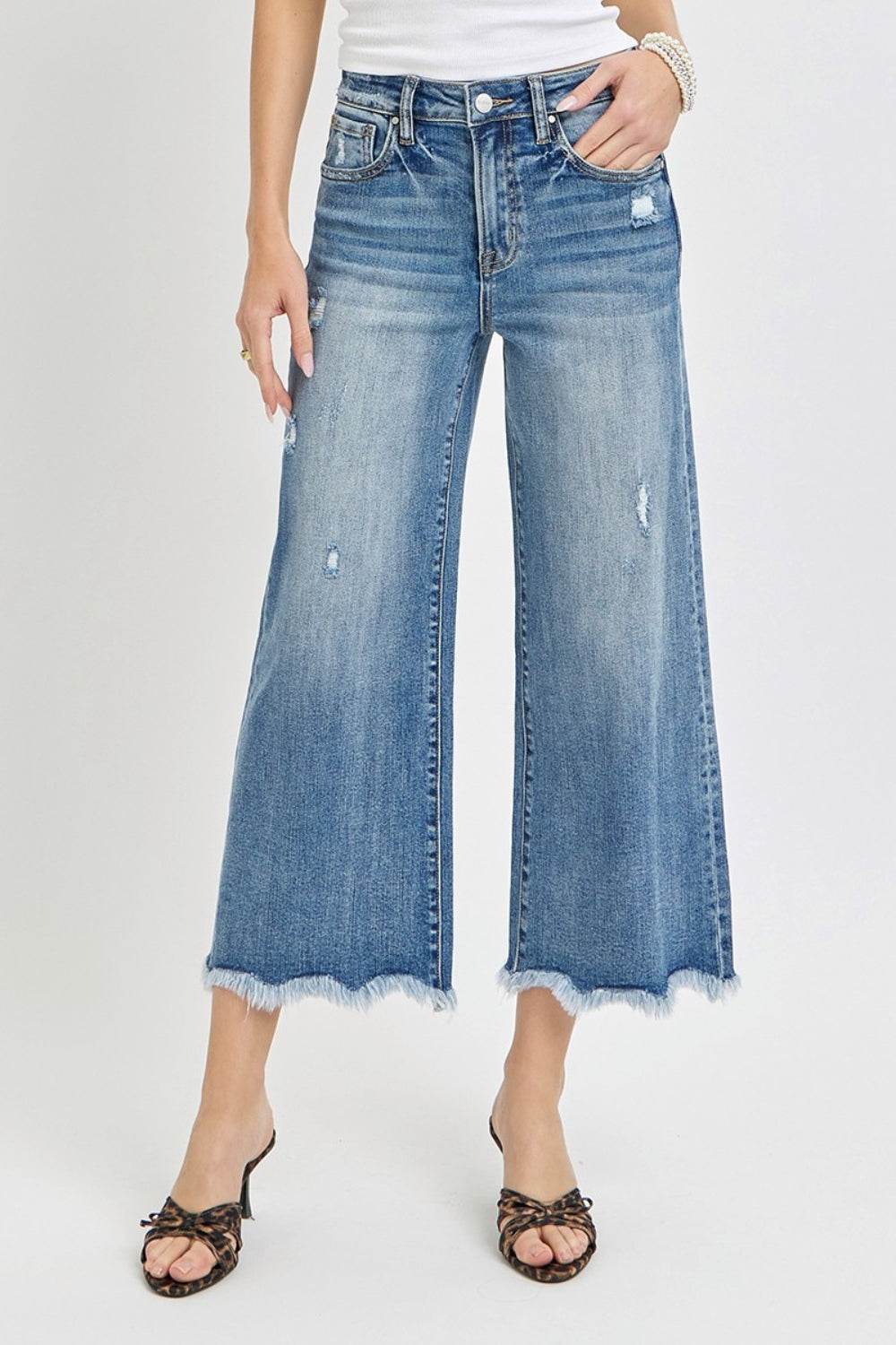 Risen High Rise Cropped Flare Jeans - DaTrendStore.Com