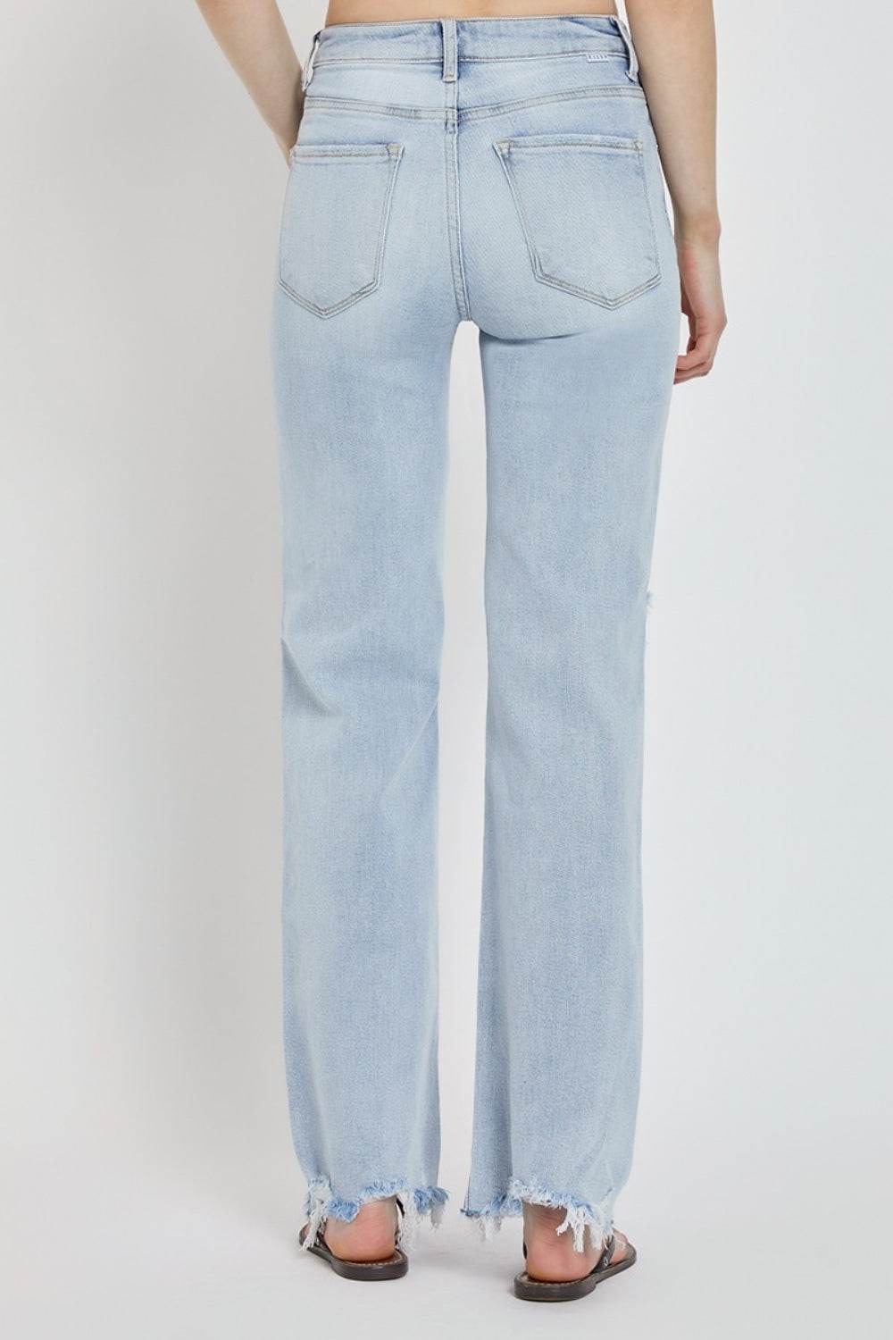 RISEN Full Size High Rise Distressed Wide Leg Jeans - DaTrendStore.Com