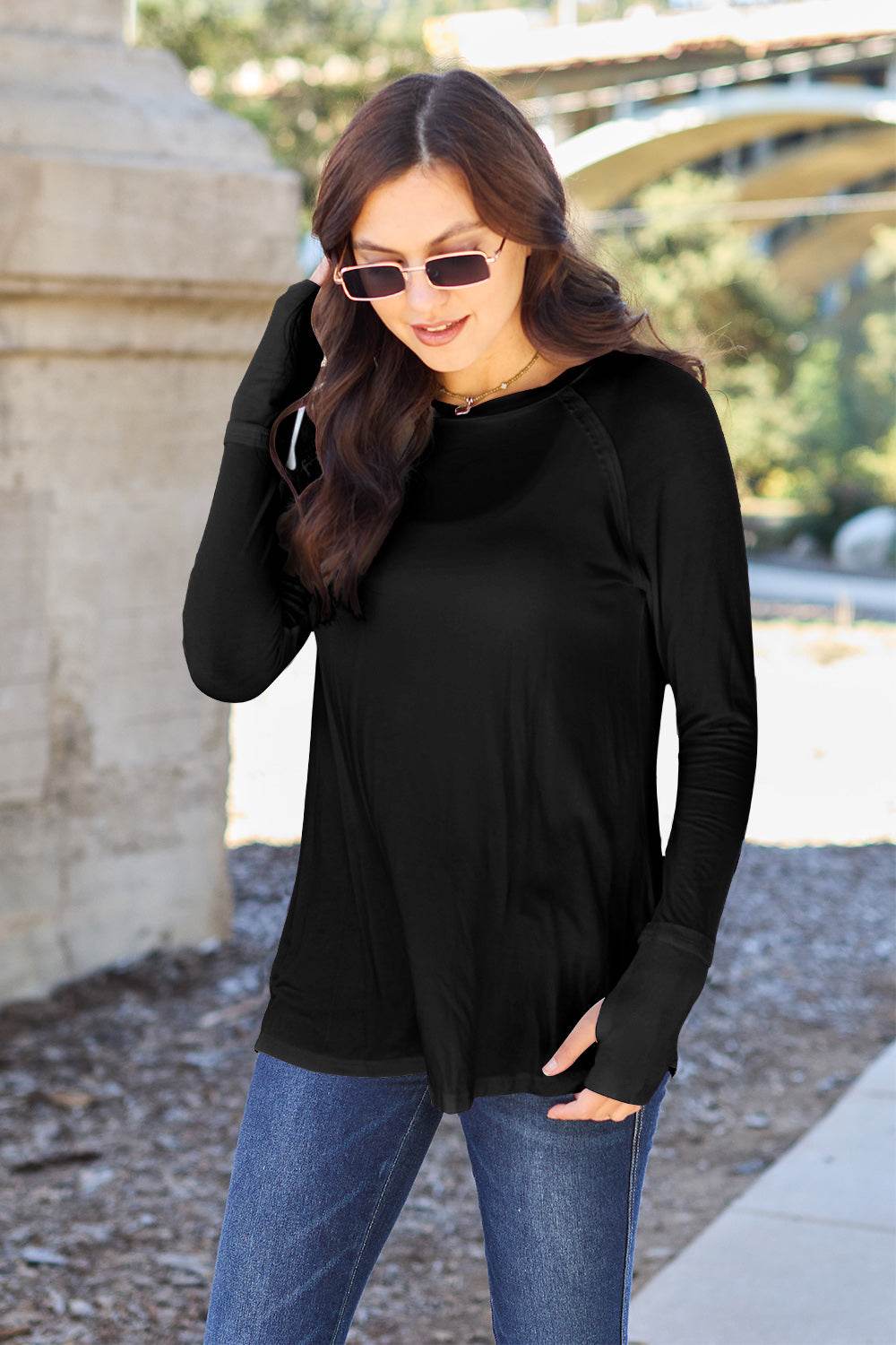 Basic Bae Full Size Round Neck Long Sleeve T-Shirt - DaTrendStore.Com