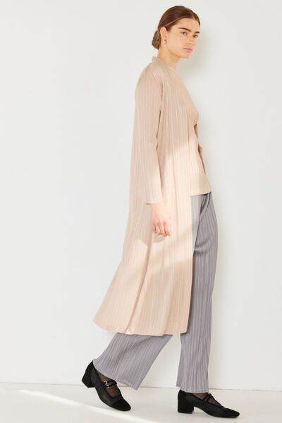 Marina West Swim Pleated Long Sleeve Cardigan - DaTrendStore.Com