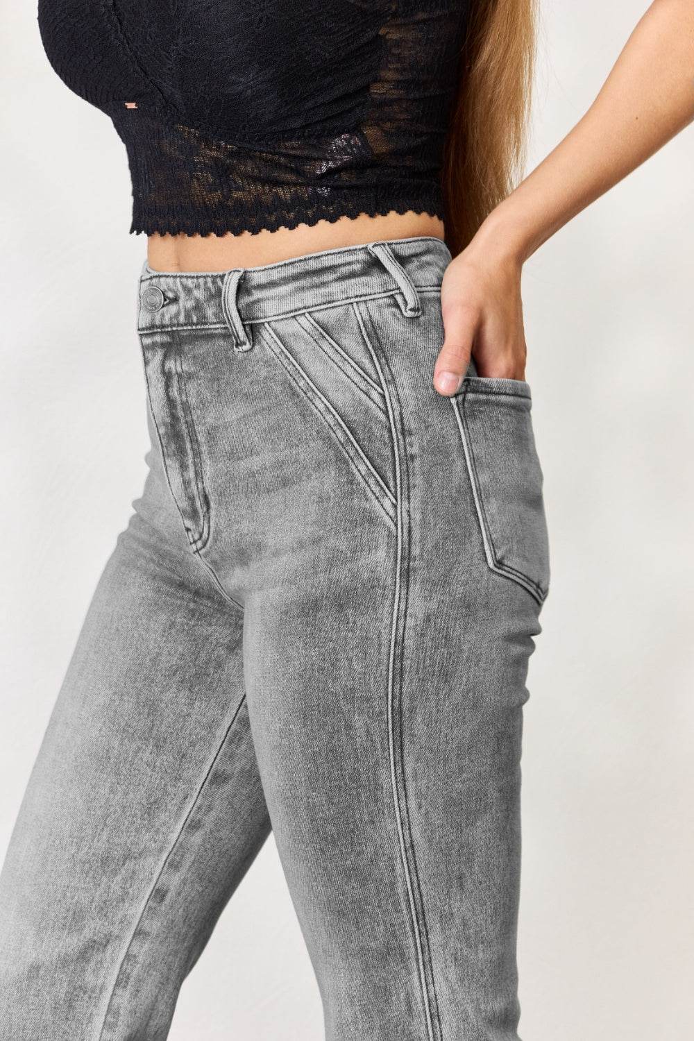 Kancan High Waist Slim Flare Jeans - DaTrendStore.Com