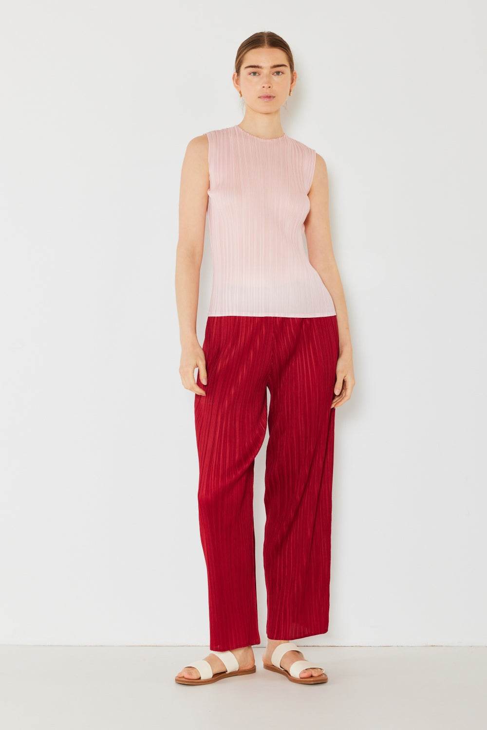 Marina West Swim Pleated Elastic-Waist Straight Pants - DaTrendStore.Com