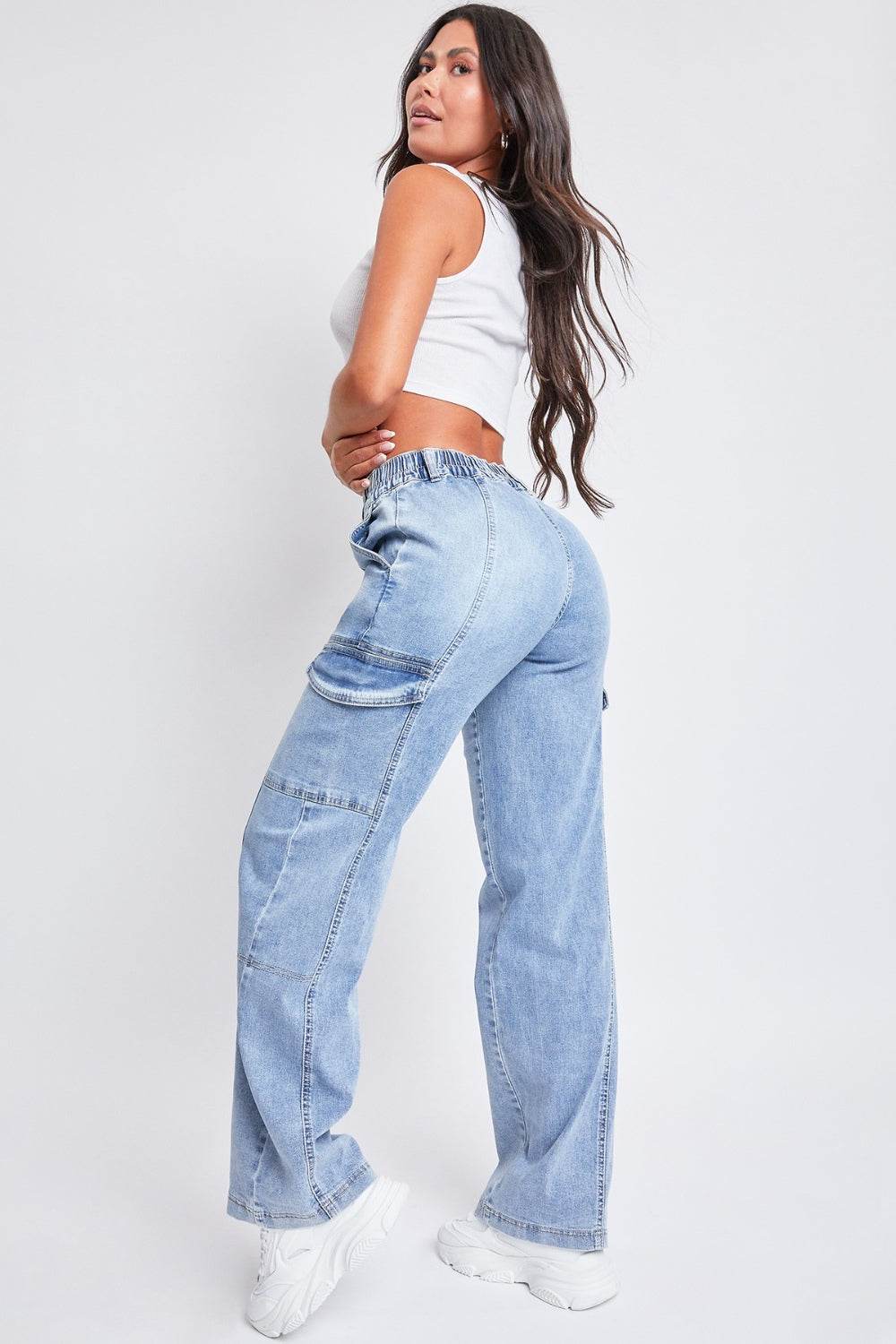 YMI Jeanswear High-Rise Straight Cargo Jeans - DaTrendStore.Com