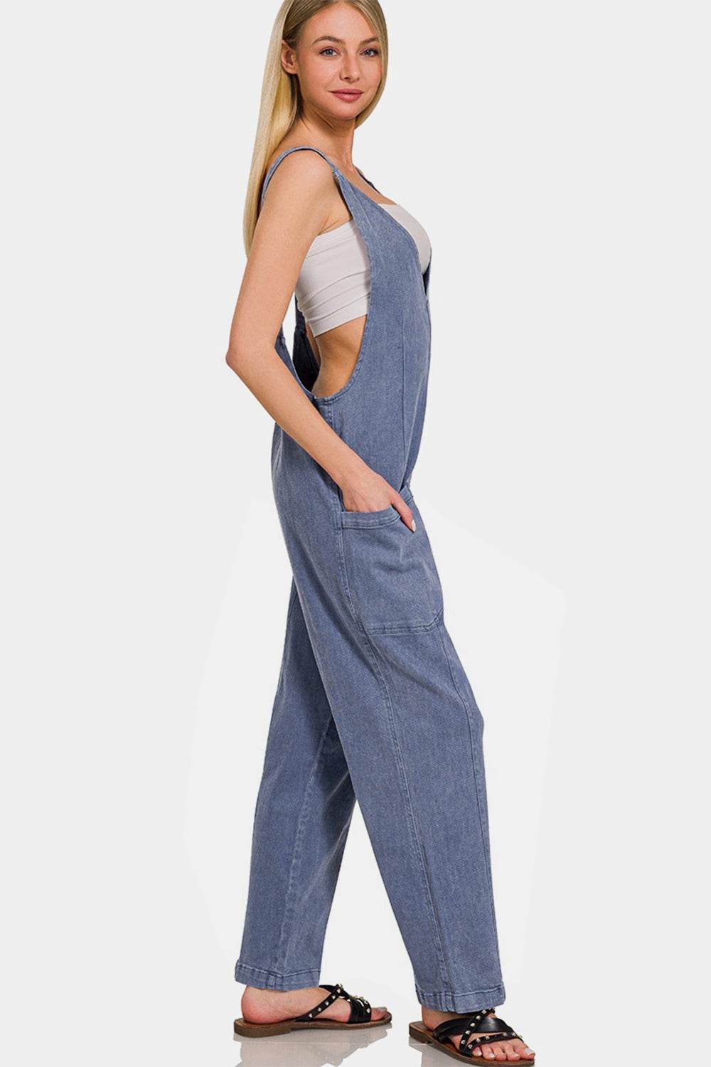 Zenana Pocketed Wide Strap Jumpsuit - DaTrendStore.Com