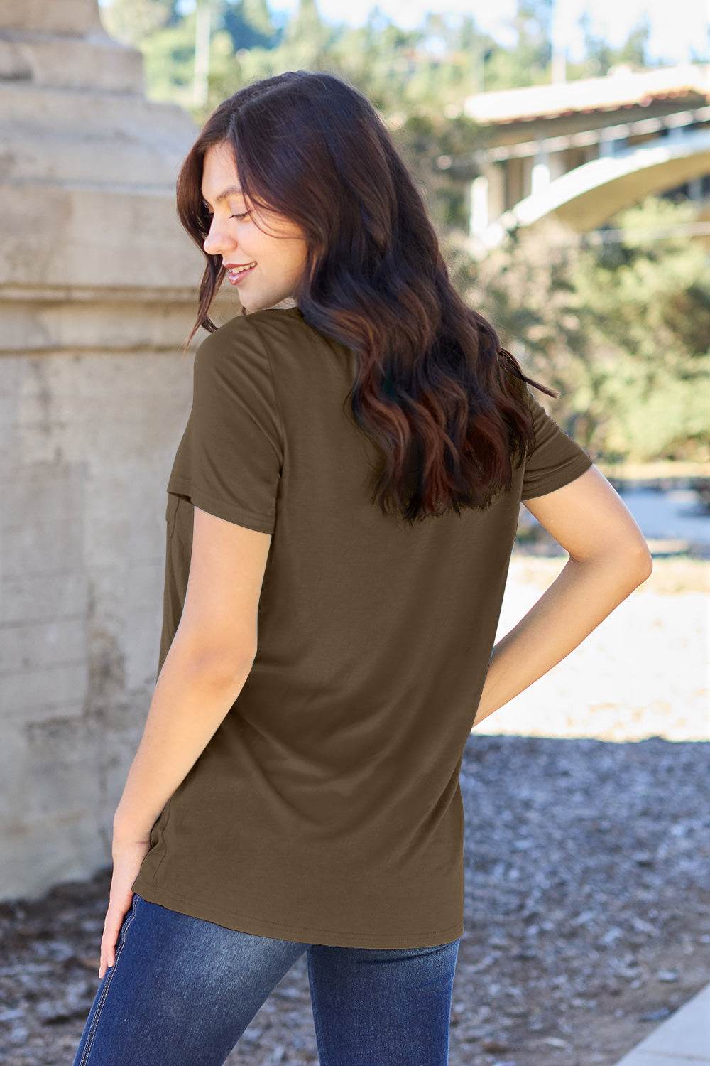 Basic Bae Full Size V-Neck Short Sleeve T-Shirt - DaTrendStore.Com