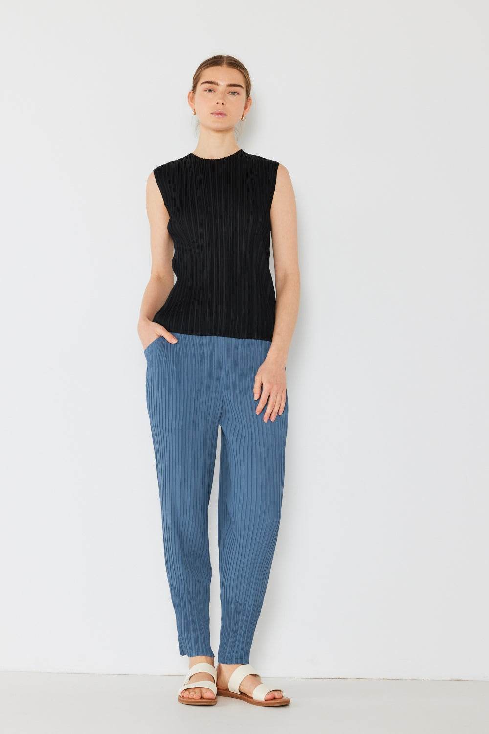 Marina West Swim Pleated Relaxed-Fit Slight Drop Crotch Jogger - DaTrendStore.Com