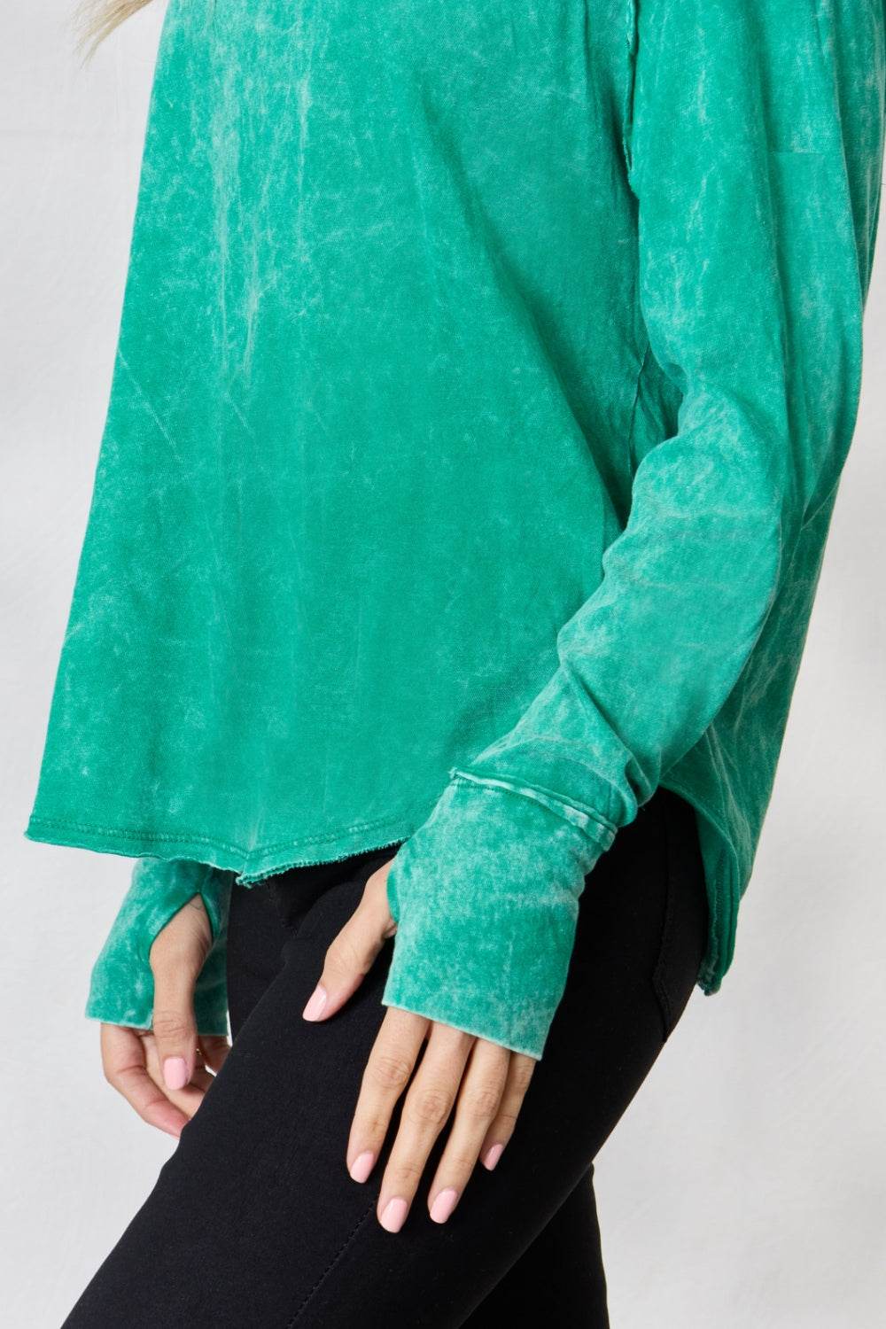 Zenana Round Neck Long Sleeve Top - DaTrendStore.Com