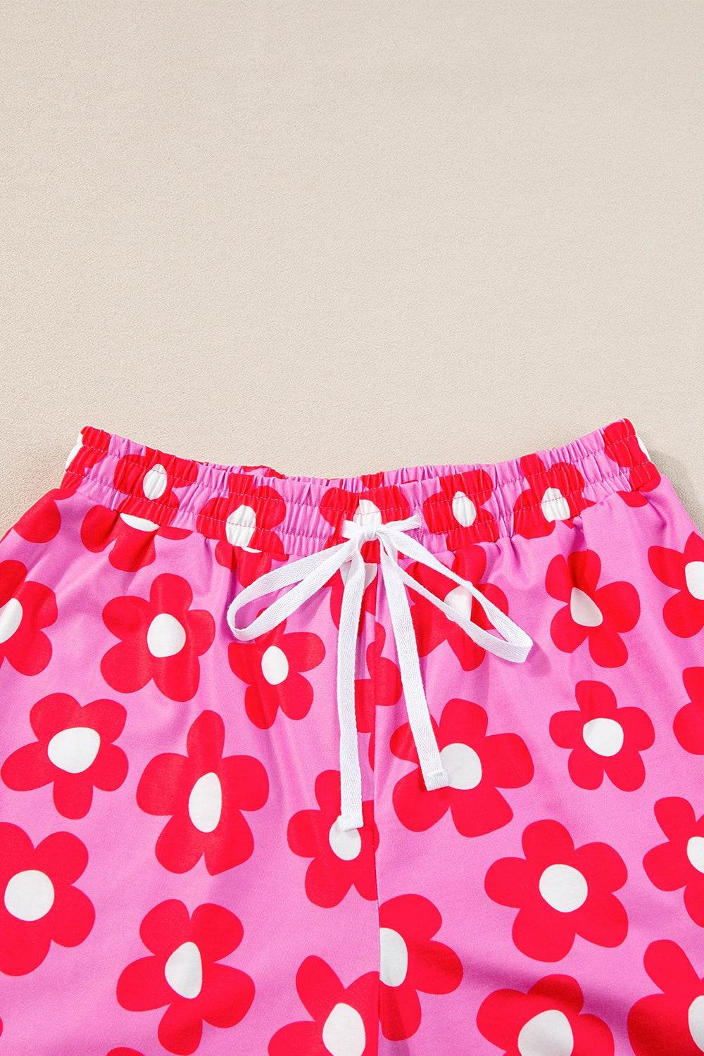 Pocketed Flower Half Sleeve Top and Shorts Lounge Set - DaTrendStore.Com