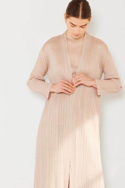 Marina West Swim Pleated Long Sleeve Cardigan - DaTrendStore.Com