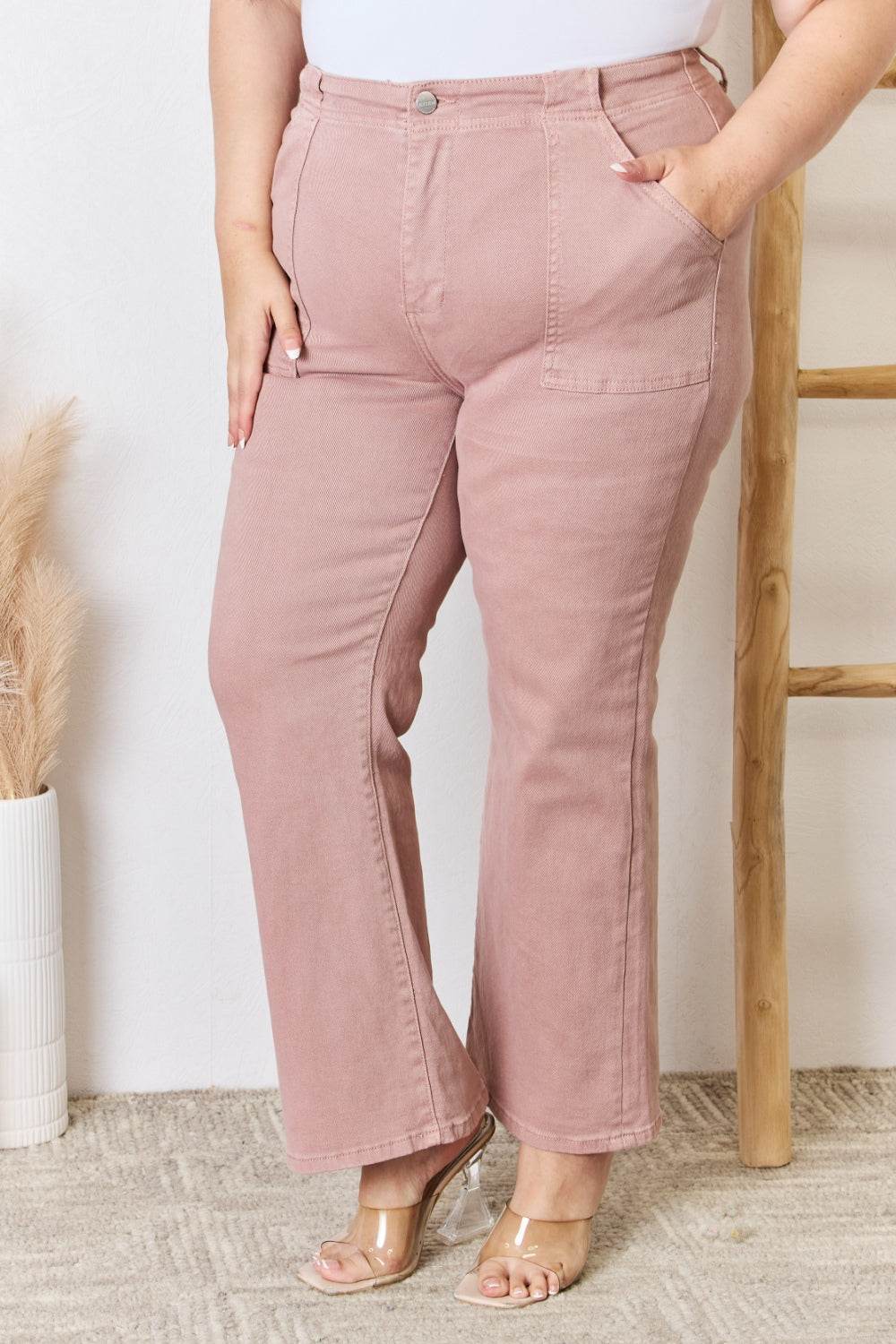 RISEN Full Size High Rise Ankle Flare Jeans - DaTrendStore.Com