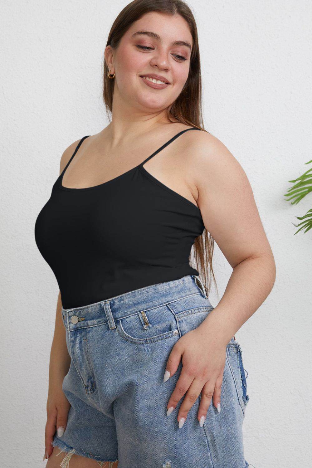 Basic Bae Full Size Round Neck Slim Cami - DaTrendStore.Com