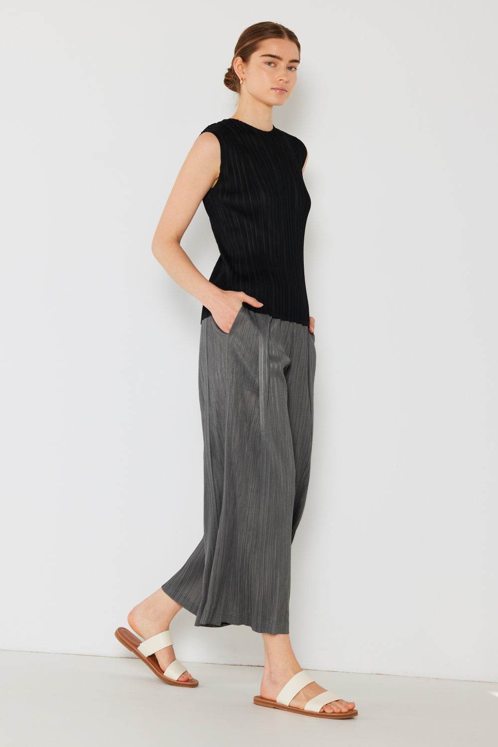 Marina West Swim Pleated Wide-Leg Pants with Side Pleat Detail - DaTrendStore.Com