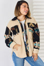 Pocketed Button Up Dropped Shoulder Jacket