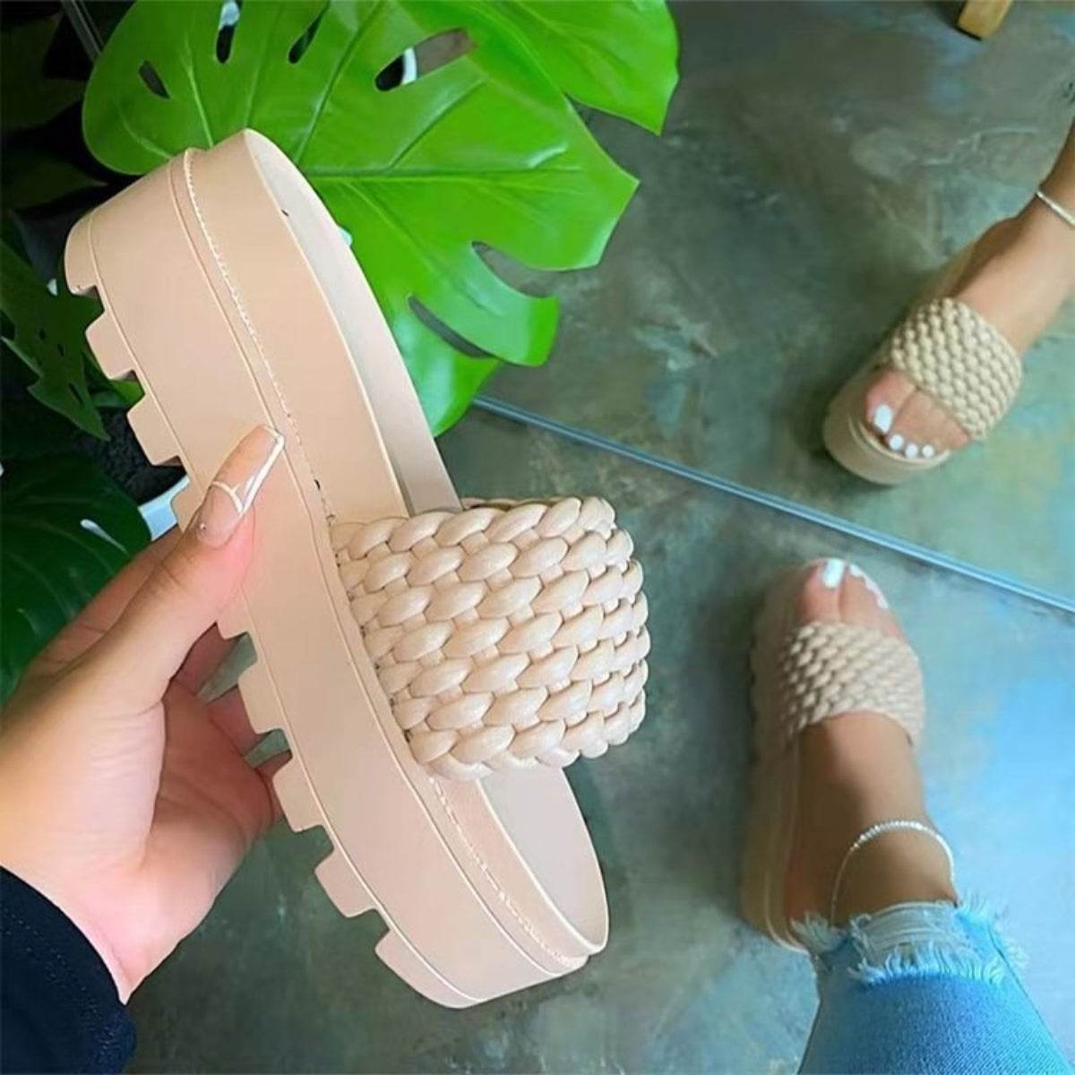 PU Leather Open Toe Platform Sandals - DaTrendStore.Com