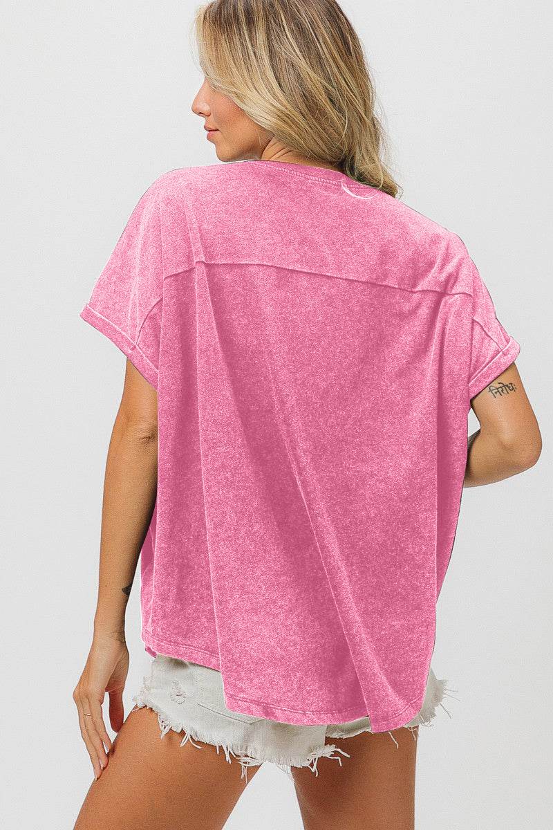 BiBi Sequin Baseball Short Sleeve T-Shirt - DaTrendStore.Com