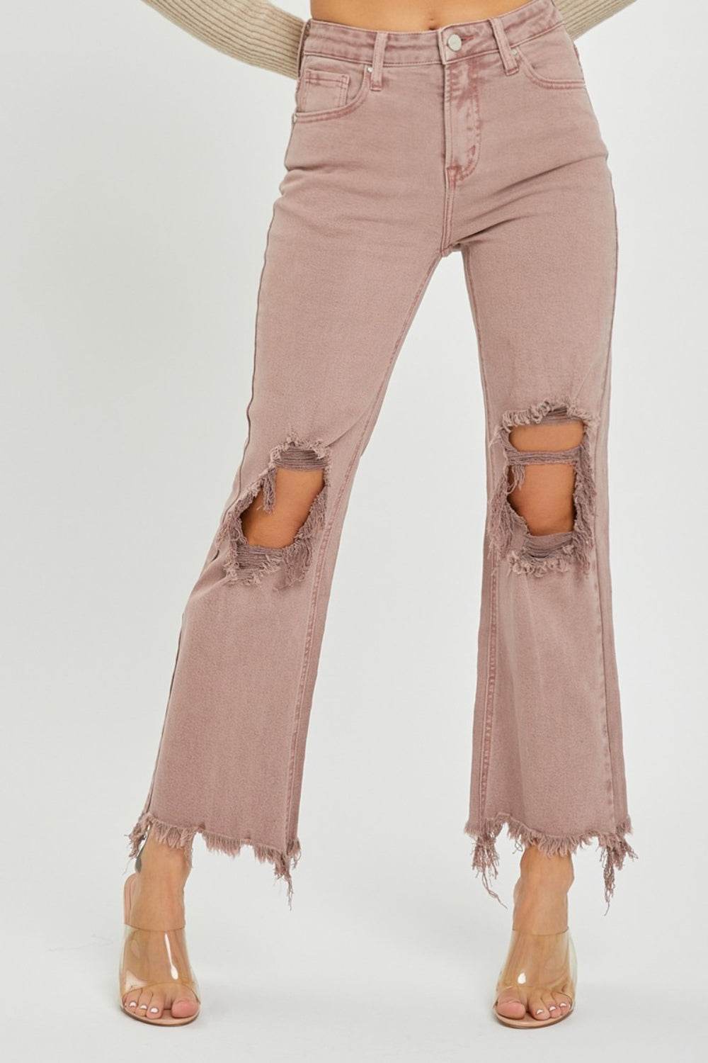RISEN Distressed Ankle Bootcut Jeans - DaTrendStore.Com