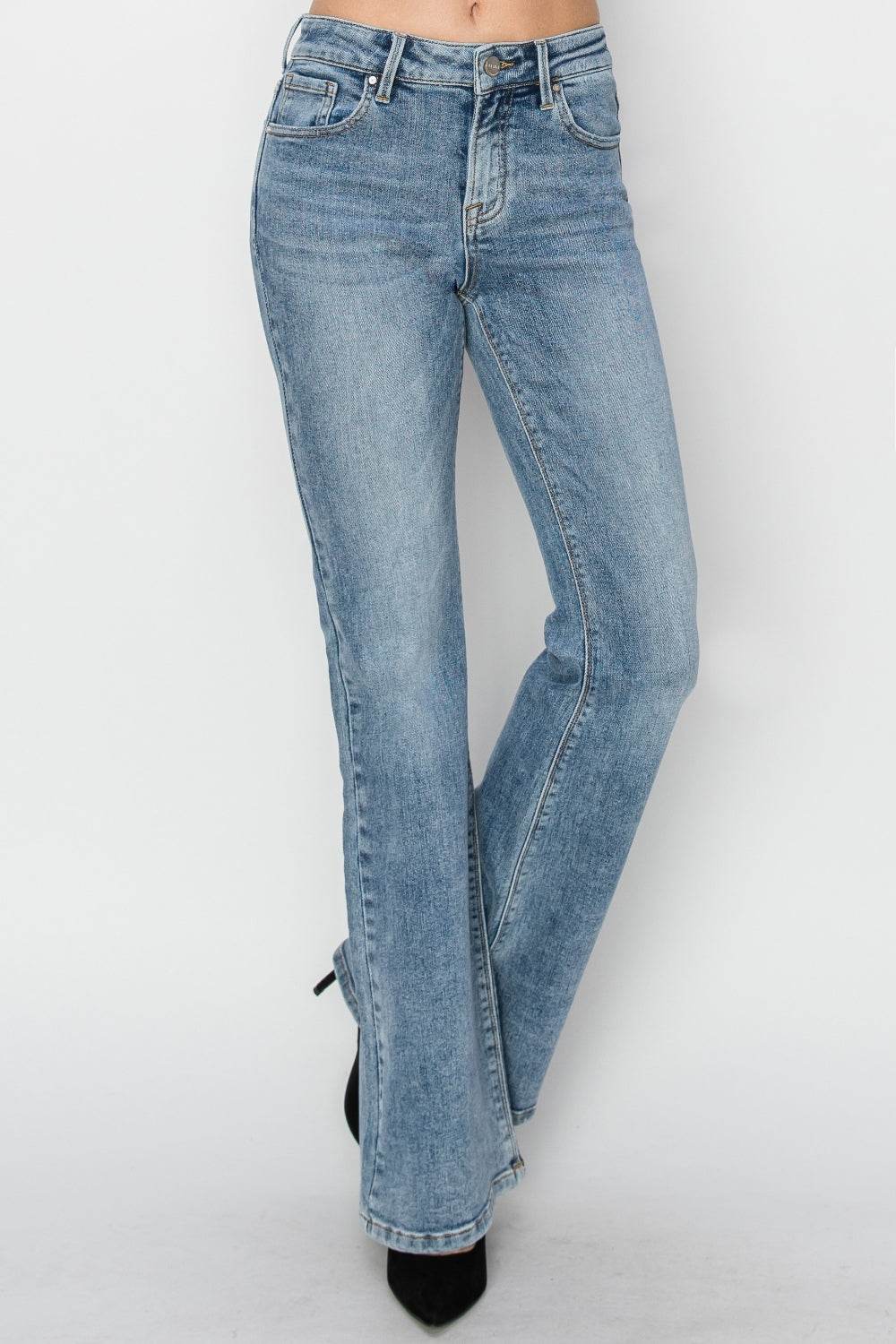 RISEN Full Size Mid Rise Bootcut Jeans - DaTrendStore.Com