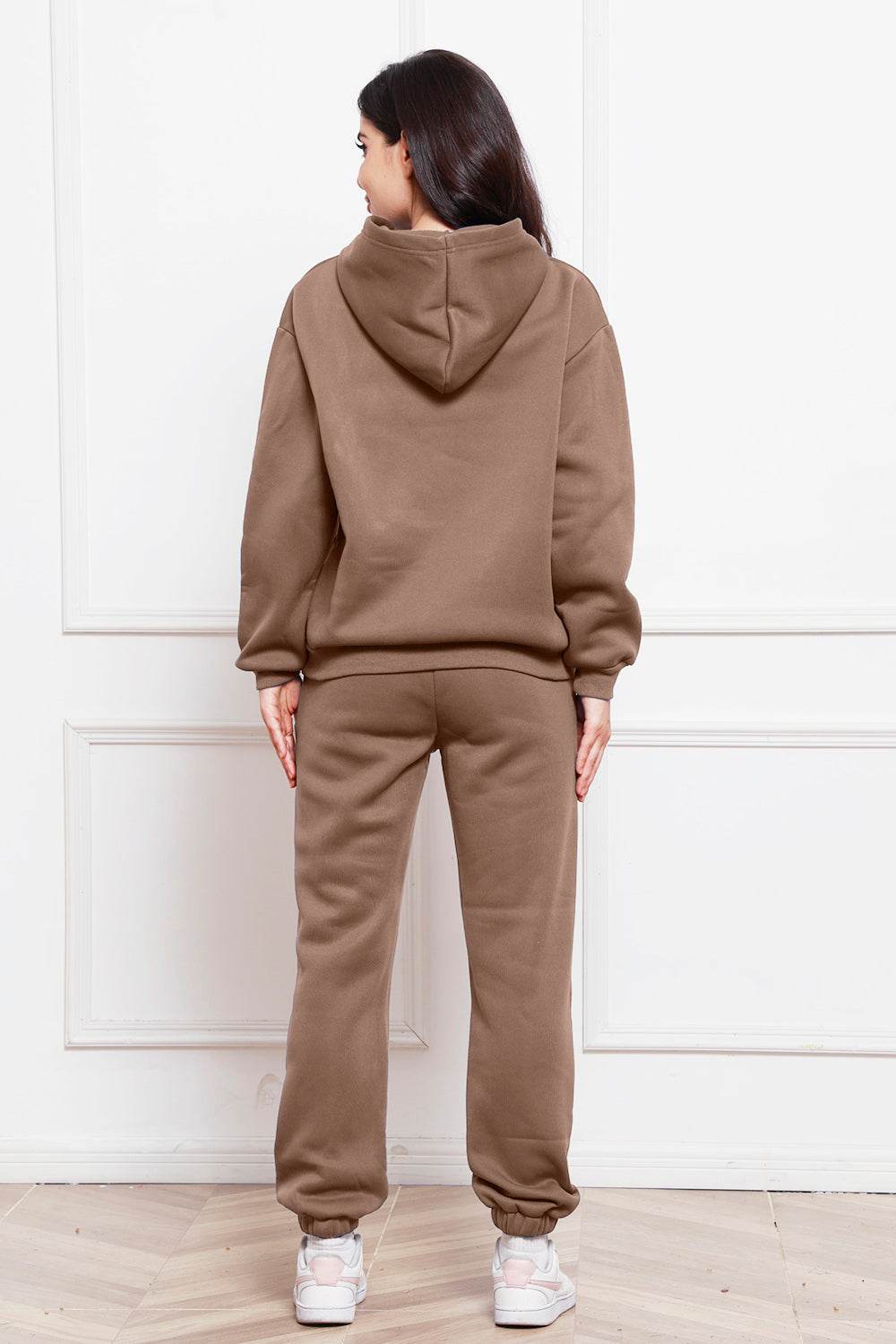 Drop Shoulder Long Sleeve Hoodie and Pants Set - DaTrendStore.Com