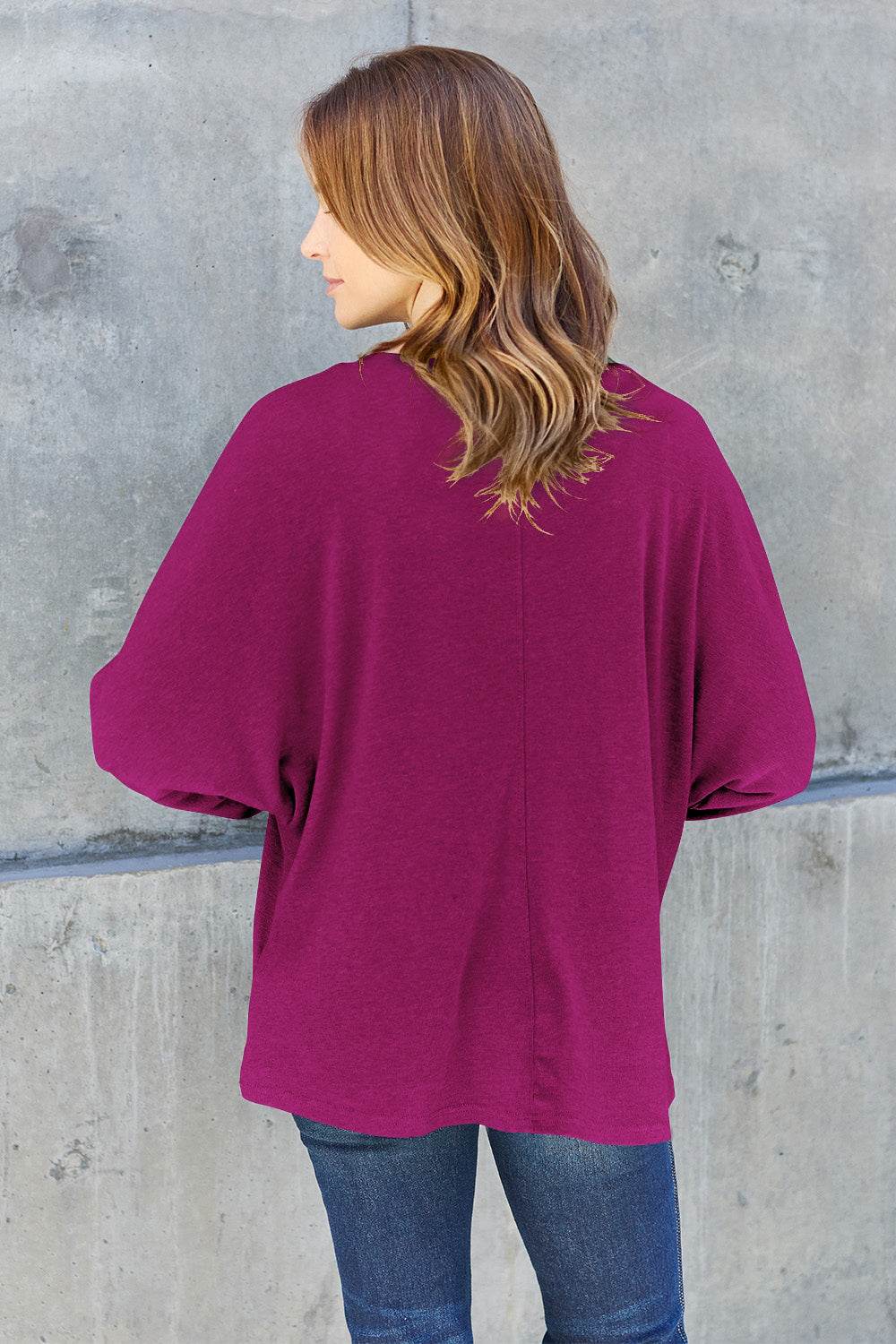 Double Take Full Size Round Neck Long Sleeve T-Shirt - DaTrendStore.Com