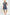 Umgee Floral Contrast Trim Ruffle Hem Mini Dress - Indigo