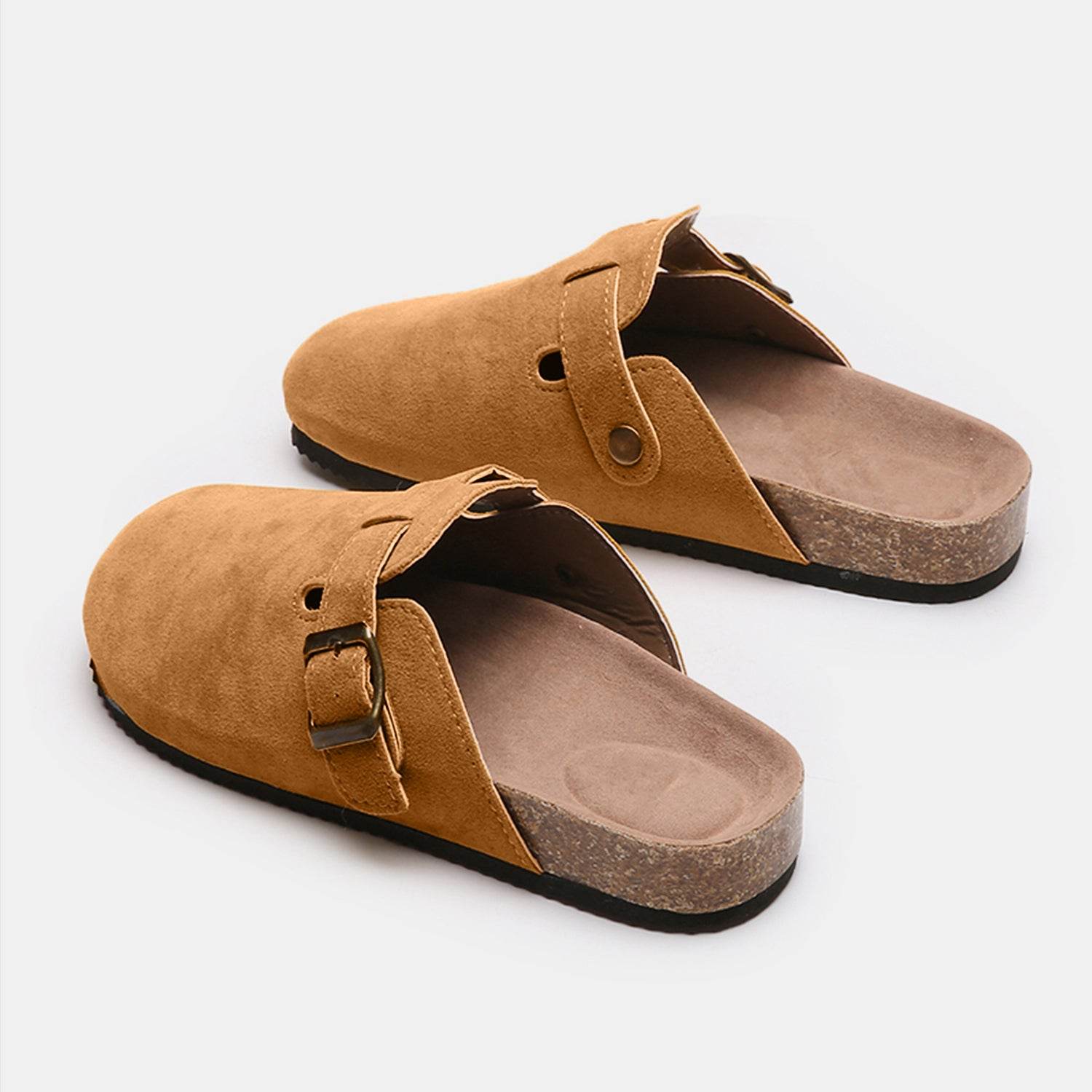 Suede Closed Toe Buckle Slide - DaTrendStore.Com