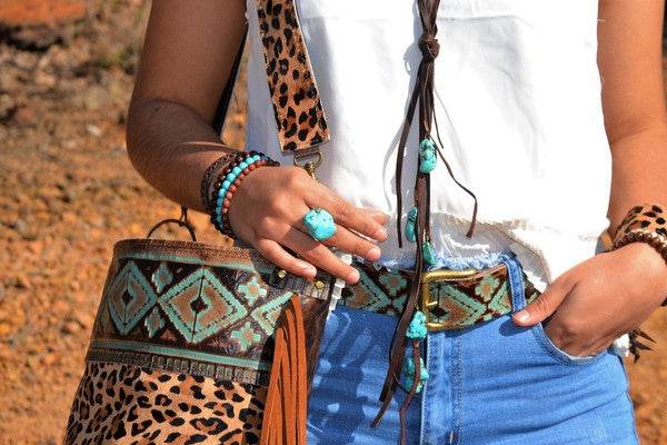 Turquoise Chunk on Cuff Ring - DaTrendStore.Com