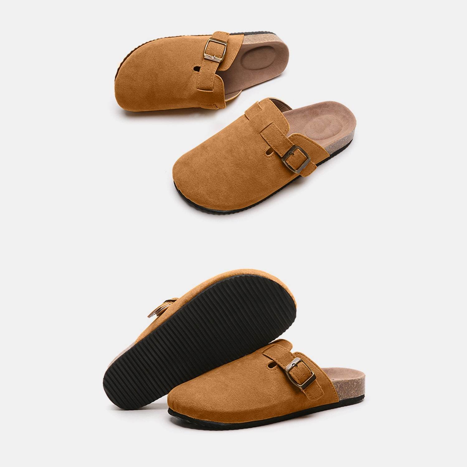 Suede Closed Toe Buckle Slide - DaTrendStore.Com