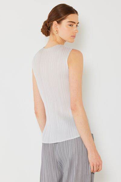Marina West Swim Pleated Sleeveless Crewneck Tank - DaTrendStore.Com