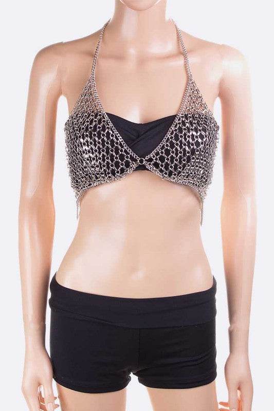 Iconic Mesh Metal Bra Chain - DaTrendStore.Com