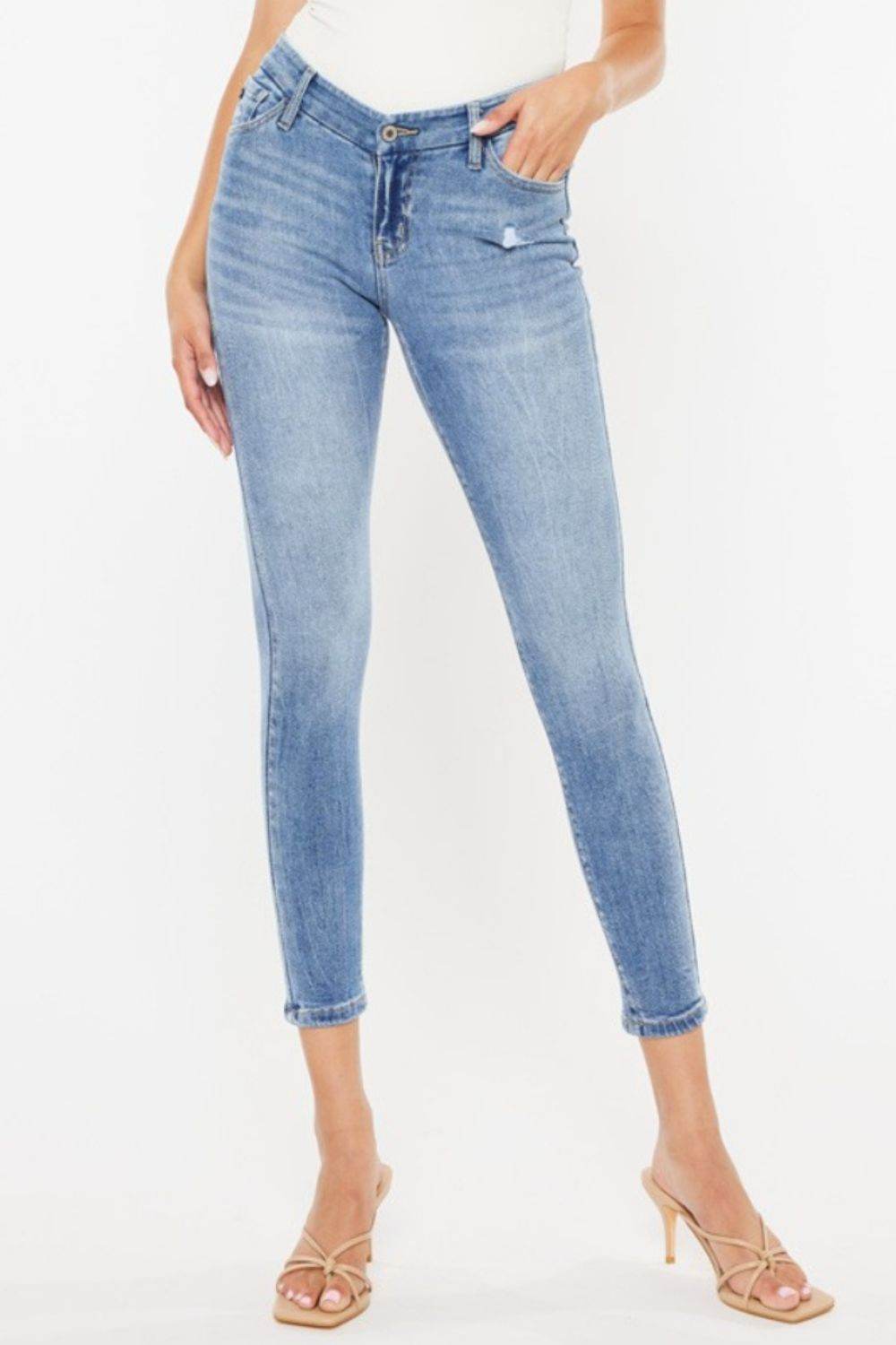 Kancan High Waist Cat's Whiskers Skinny Jeans - DaTrendStore.Com