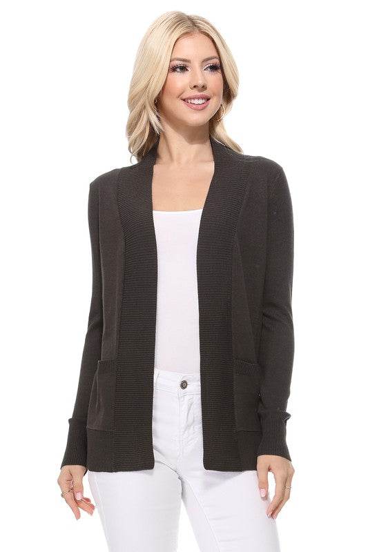 Open Front Shrug Sweater Knit Cardigan - DaTrendStore.Com