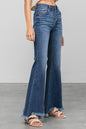 BUTTON DOWN WIDE FLARE JEANS