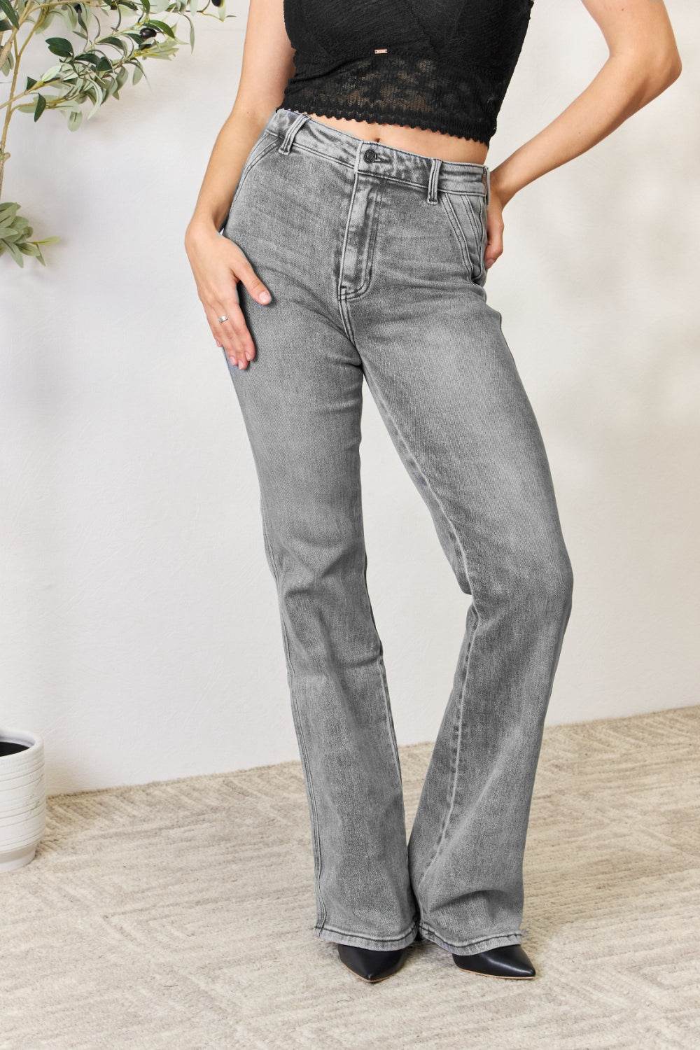 Kancan High Waist Slim Flare Jeans - DaTrendStore.Com
