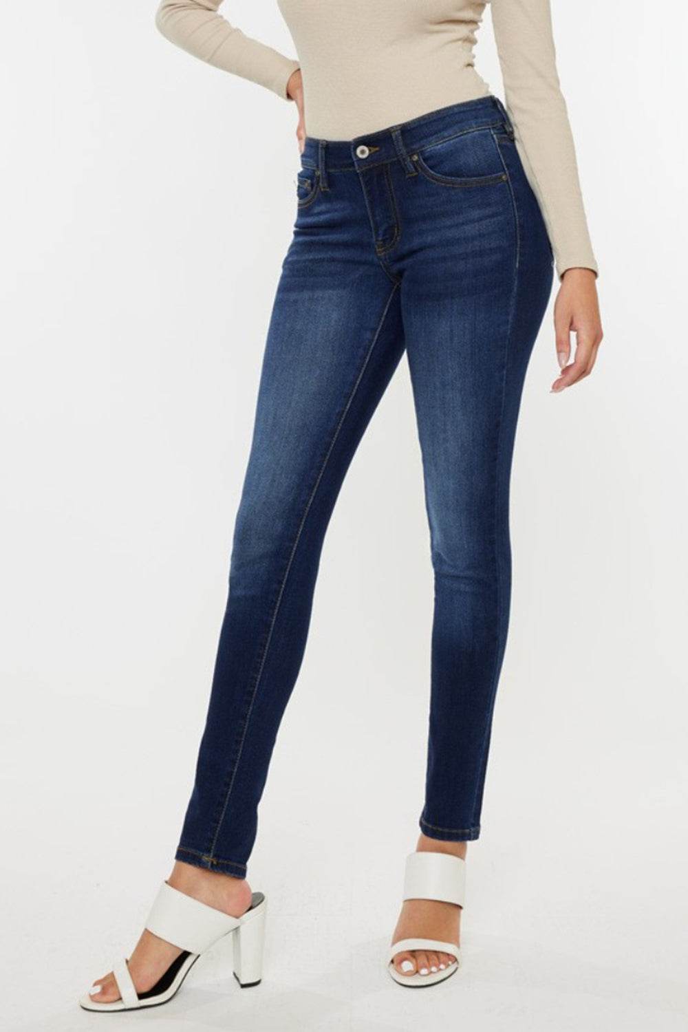 Kancan Mid Rise Gradient Skinny Jeans - DaTrendStore.Com