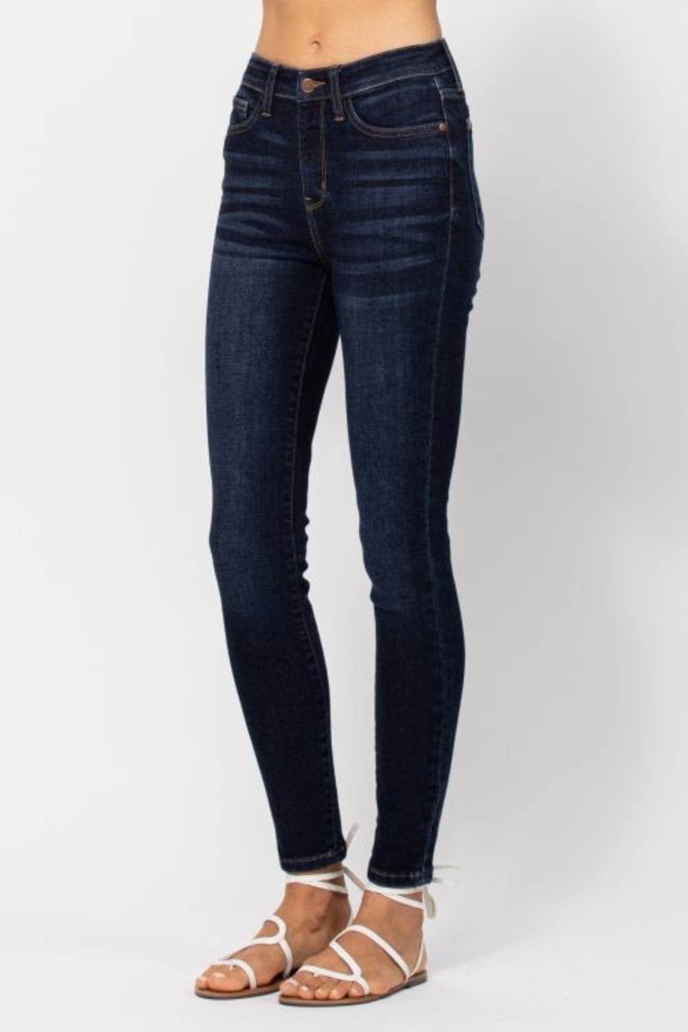 Judy Blue Full Size High Waist Handsand Skinny Jeans - DaTrendStore.Com