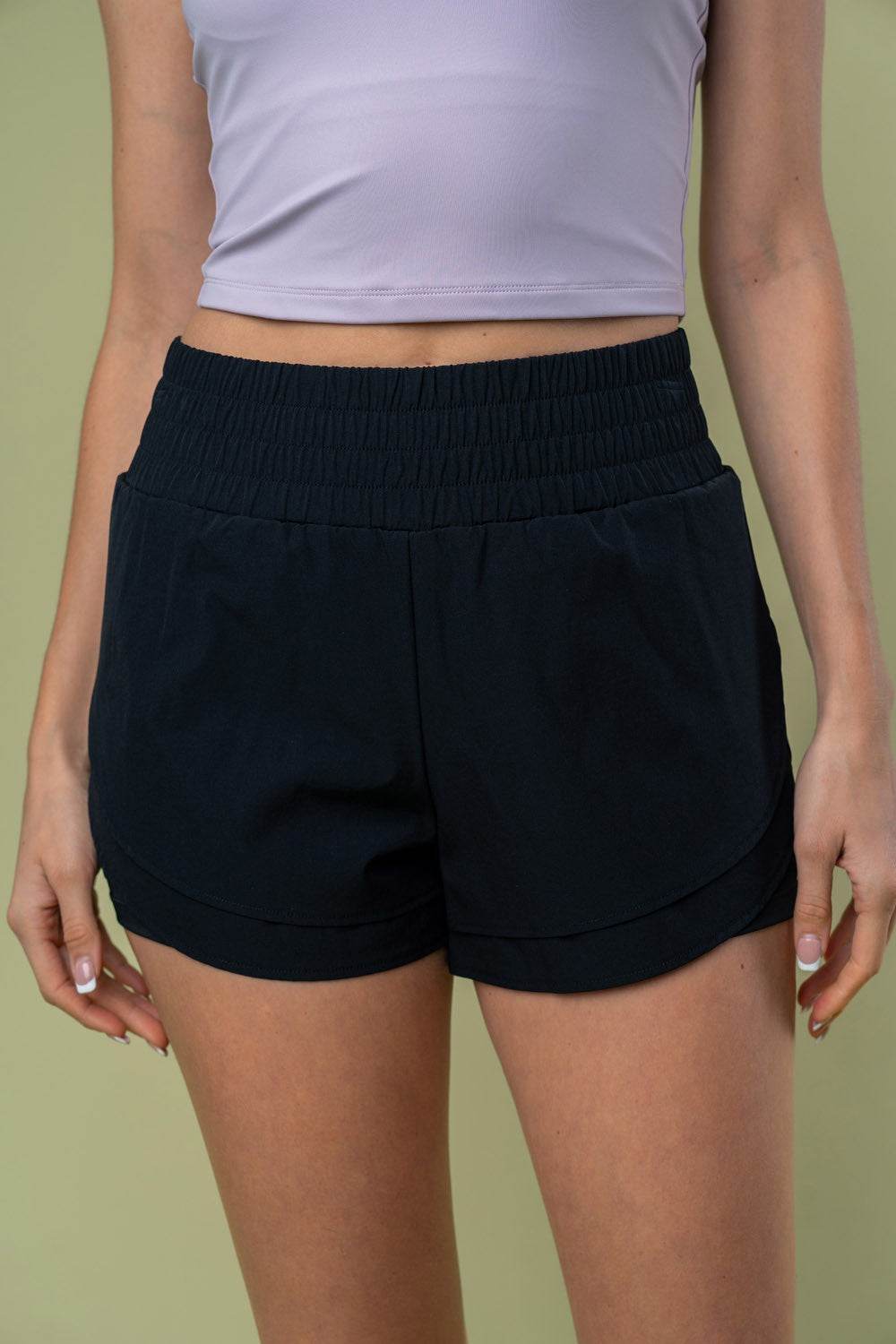 White Birch Full Size High Waisted Knit Shorts - DaTrendStore.Com