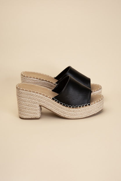 LOCK-1 Espadrille Mule Heels