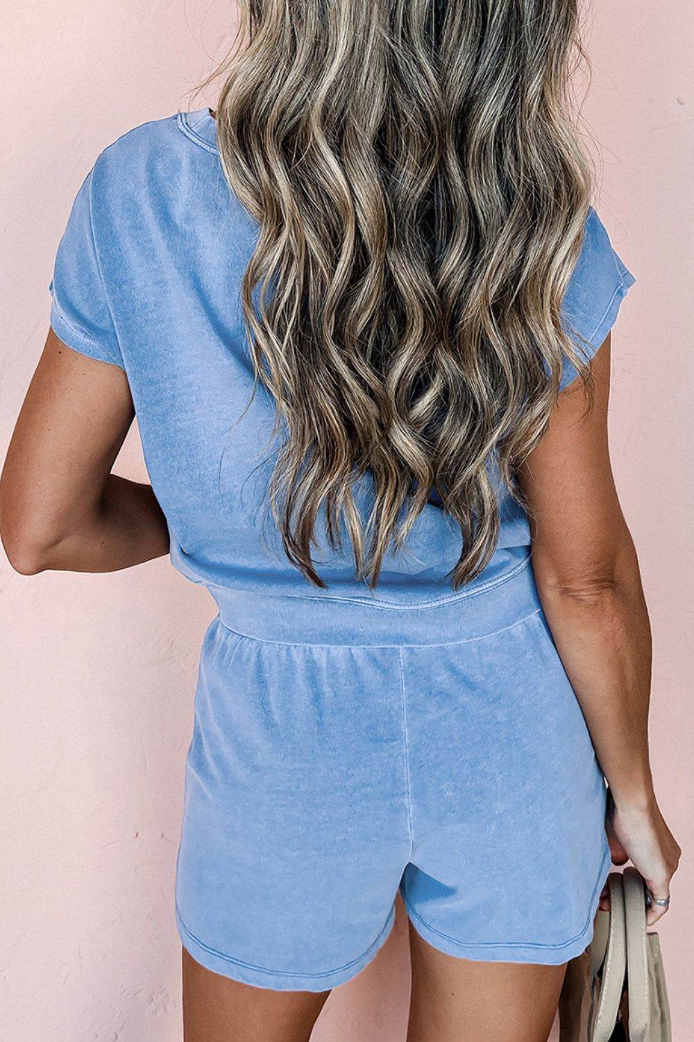 Round Neck Short Sleeve Top and Shorts Set - DaTrendStore.Com