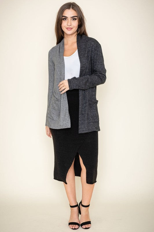 Two Tone Knit Cardigan