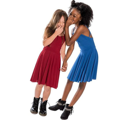 GIRLS CAGE BACK SKATER DRESS